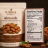 Krishva Naturals Premium California Almonds (250g) | Handpicked, Crunchy Whole Badam