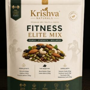 Krishva Naturals Fitness Elite Mix | Premium Dry Fruits, Raisins & Seeds Mix | High Protein Healthy Snack | 100% Natural | 1kg