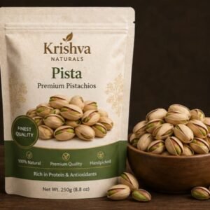 Krishva Naturals Premium Plain Pista (250g) | Handpicked, Raw California Pistachios)