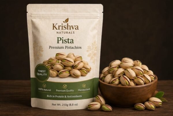 Krishva Naturals Premium Plain Pista (250g) | Handpicked, Raw California Pistachios)